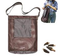 Foraging Bag Large Mushroom Bag Collapsible Mesh Bag for Foraging Fruit Gathering Picking Foraging Pouch Mushroom Basket for Garden Enthusiasts Wild Camping Equipment Coffee, Foraging Pouch