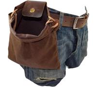 Foraging Bag Waxed Canvas Collapsible Outdoor Camping Foraging Pouch Mushroom Storage Water Resistant Leather Bushcraft Belt Tinder Dump Pouchs Brown for Travel Camping Hiking Bag Only (Brown)