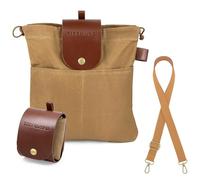 Foraging Bag Waxed Canvas Foraging Pouch Mushroom Water Resistant Collapsible Bushcraft Belt for Travel Camping Hiking