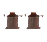 Foraging Bag, Waxed Canvas Foraging Pouch, Outdoor Picking Fruit Bags, Foldable Leather Belt Pouch with Drawstring, Multi-Purpose Picking Bag for Camping, Shells, Treasures, Travel and Hiking