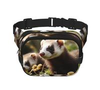 Foraging Ferret Fanny Pack Fashion Belt Bag Lightweight Waist Pouch With Adjustable Strap Crossbody Bags For Women Travel Sports Running
