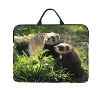 Foraging ferret Print 14in Laptop Case Sleeve Bag, Portable Handle for Business Trip, Commuting, Fits Notebook & Tablet