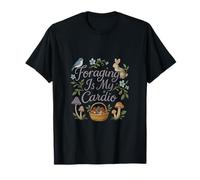 Foraging Is My Cardio Cottagecore Mushroom Print T-Shirt