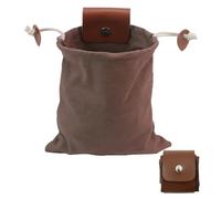 Foraging Pouch,Foraging Bag with Waxed Canvas,Folding Mushroom Storage,Water Resistant Leather Belt Pouch with Drawstring & Buckle,Collapsible Waist Bag for Outdoors Camping Travel Hiking