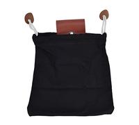 Foraging Pouch Fruit Picking Bag PU Leather Canvas Waist Hanging Storage Tool Bag for Outdoor Camping Hiking (Black)