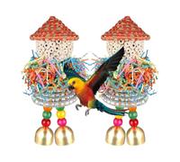 Foraging Toy for Parrots - 2 Pieces Chewable Toys for Parrots, Chew Ball for Cockatoo Cage Macaw Agaporni Calopsite