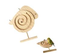 Foraging Toys for Birds, Solid Wood Bird Slow Feeder Perch for Cage