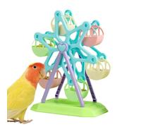 Foraging Wheel parrots Toy - Rotating Perch, Brain Feeder, Perch Foraging, Bird Puzzle, Chew Feature | Interactive Wooden Feeder for African Greys Cockatoos Budgerigars Natural Safe non-toxics Cage