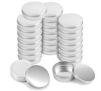 Foraineam 24 Pack 8 oz / 240ml Round Aluminum Tin Cans with Screw Top Lids - Large Metal Empty Tea Storage Case Jars - Spice Slave Hair Wax Cosmetic Cream Containers