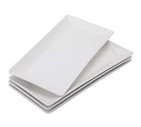 Foraineam 4 Pack Porcelain Serving Platters 10-1/4 x 5 inch Rectangular Serving Trays, Dessert, Appetizer, Salad Side Plates