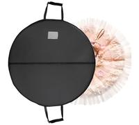 Foraineam 40 Inch Tutu Garment Bag, Black Pancake Dance Bag for Dance Costume Skirt Travel, Storage, Foldable Round Ballet Bags with Inner Straps and Full Zipper