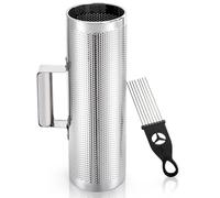 Foraineam Stainless Steel Guiro with Scraper, 12" x 4" Professional Latin Hand Percussion Instrument, Band Accompaniment Musical Training Tool Metal Guiro Shaker Instrument
