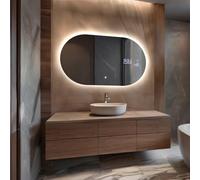 FORAM Backlit LED Illuminated Bathroom Mirror with LED Lights, Lighted Bathroom 200x80 cm Ariana - Customizable - Oval Illuminated Bathroom Mirror with LED Lights