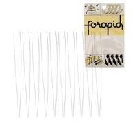 FoRapid 0.3mmx20cm Steel Wire Flexible Durable Collapsible Big Eye Embroidery Beading Needles Easy Threading Sewing Needles Open End for Any Thread Size Jewelry Making 10cm/4in(Folded Length) 10 pcs