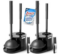 FORASTO 2Pack 2 in 1 Toilet Brush and Plunger Set,Toilet Bowl Brush Plunger Set,Toilet Brush Plunger Combo,Cleaning Brush,Cleaning Supplies,Groove Gap Brush,Bathroom Cleaning Tools