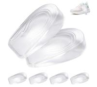 Forbabe 3 Pairs Unisex Gel Height Increasing Insoles Transparent Silicone Insoles (2 cm)