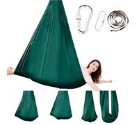 Forbabe Aerial Yoga Hammock Set with Extension Straps and Carabiner Hooks and Fixings (Light Green)