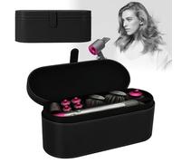 Forbabe Minimalist Hair Dryer Case, Black PU Leather Storage Bag for Dyson Supersonic, Portable Travel Case with Accessories Compartment