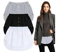Forbabe Pack of 3 Women's Shirt Extenders, Blouse Skirt, Women's Mini Underskirt Shirt Extensions, Fake Blouse for Sweaters, Sweatshirts, Jackets
