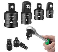 Forbabe Socket Adapter, 4-Piece Socket Adapter Set, Chrome Surface Adapter Set, Socket Adapter for Ratchets 1/4 to 3/8, 3/8 to 1/4, 3/8 to 1/2, 1/2 to 3/8