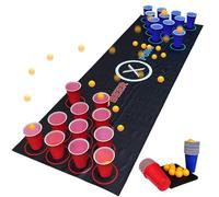 Forbeer Pong Table, Family Party Games, Bar Drinking Game 180x60cm/70.87x23.62 Inches Interactive Entertainment/Complete Set & Portable For Adults Event Organizers Celebration