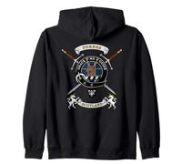 Forbes Scottish Clan Badge Tartan & Swords (back) Zip Hoodie