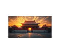 Forbidden City Diamond Art Kits Adults with Diamond Art Accessories, 5D DIY Crystal Gem Crafts Kits for Kids, Beijing Rhinestones Paint by Numbers on Canvas 32x64 In Wall Artwork Room Decor 2509-10193