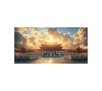 Forbidden City Diamond Art Kits Adults with Diamond Art Accessories, DIY Crystal Gem Crafts Kits for Kids, Landscape Rhinestones Paint by Numbers on Canvas 48x24 In, Wall Artwork Room Decor 2509-10197