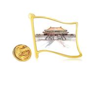Forbidden city in Beijing China Golden Metal Flag Lapel Pin Badge