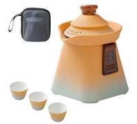 Forbidden City Travel Tea Set, Kung Fu Tea Maker with Quick-Brew Cup, Ceramic Portable Elegant Teas Maker with Storage Bag for Outdoor Camping Picnic