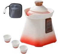 Forbidden City Travel Tea Set, Kung Fu Tea Maker with Quick-Brew Cup, Ceramic Portable Elegant Teas Maker with Storage Bag for Outdoor Camping Picnic