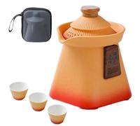 Forbidden City Travel Tea Set, Kung Fu Tea Maker with Quick-Brew Cup, Ceramic Portable Elegant Teas Maker with Storage Bag for Outdoor Camping Picnic