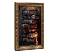 Forbidden Knowledge Painting,Chained Books And Key Canvas Poster Wall Art Decor Print Picture Paintings for Living Room Bedroom Decoration 24" L X 36" W
