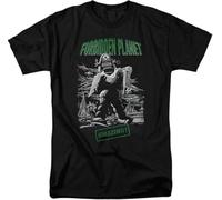 Forbidden Planet 1956 Sci Fi Action Movie Amazing Robot Poster Mens T-Shirt Black Unisex Tee(Small)