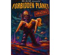 Forbidden Planet Reproduction Monster Film - Vintage Space Poster A4 Retro Astronomy Wall Art with Planets Stars and Rockets for Home Office Kids Room or Classroom Decoration