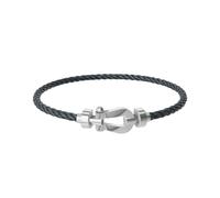 Force 10 18ct White Gold Buckle & Storm Grey Cable Medium Model - Size 17