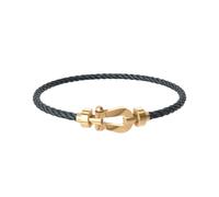 Force 10 18ct Yellow Gold Buckle & Storm Grey Cable Medium Model - Size 15