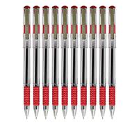 FORCE Ballpoint Pens, RED, Fine Point (0.7mm), Pack of 10, Comfortable Grip, Smooth Ball Pens, Perfect for School Office Home Use, iZOFAX Black Ball Pen