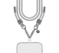 Force Case Universal Glitter Phone Shoulder Strap with Carabiner, Silver