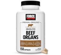 FORCE FACTOR Primal Origins Beef Organ Supplement Made with Pasture-Raised, Grass Fed & Including Beef Liver, Kidney, Heart, Pancreas, & Spleen, Hormone Free, Non-GMO, 150 Capsules