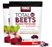 Force Factor Total Beets Support Supplement with Beets Powder, Great-Tasting Chewables 120 Chews, 2-Pack