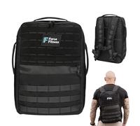 Force Fitness Rucking Backpack + Weights (25kg), Ruck Plate Carrier Rucksack for Men & Women, Weighted Backpack for Rucking, Running, Walking, Strength & Cardio Workouts for Athletes