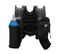Force Fitness Weighted Vest For Running With Front & Back LED Safety Lights, Removable Bottle Holder & Phone Pouch, Adjustable size Weight Vest For Night walking, Runners, Road & Trail (4 kg)