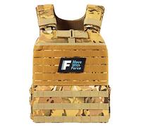 Force Fitness - Weighted Vest - Ultra-durable and Adjustable Straps - Improves Workouts from Home or Gym (2kg, Tan Camo)