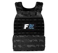 Force Fitness - Weighted Vest - Ultra-durable and Adjustable Straps - Includes Steel Weight Plates, Improves Workouts from Home or Gym (20kg, Black Camo)