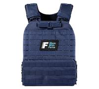 Force Fitness - Weighted Vest - Ultra-durable and Adjustable Straps - Includes Steel Weight Plates, Improves Workouts from Home or Gym (10kg, Navy)