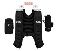 Force Fitness Weighted Vest with Water Bottle & Phone Pouch | Running Vest with Front & Back LED Safety Lights | Adjustable Weight Vest For Runners' Night walking, Road & Trail (8kg)