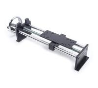 Force Gauge Stand, 500N Manual Horizontal Spiral Push Pull Tension Test Stand with 2 Adjustable Clamps, 220mm StrokeBlack,1