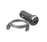 Force Power 2.4A Cigar Lighter Charger and 1.2m Micro-USB to USB-A Cable, Grey