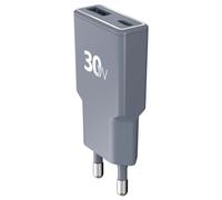 Force Power 30W Power Delivery UltraGaN Fast USB-C / USB-A Charger, Grey